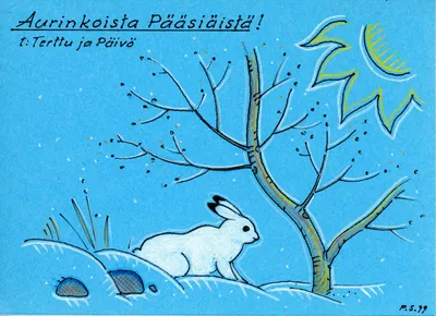 Pääsiäiskortti: Jänis
