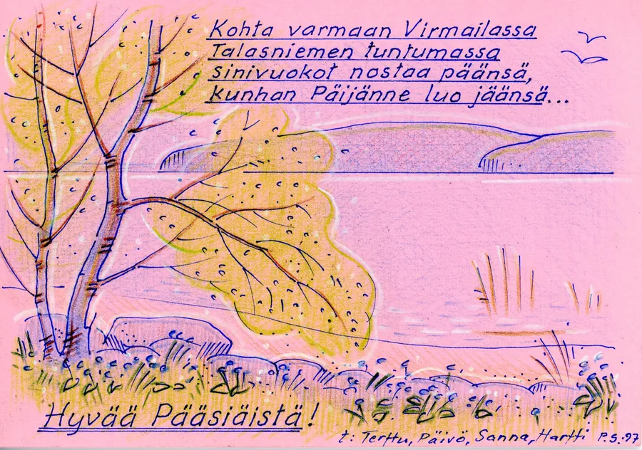 Pääsiäiskortti: Maisema